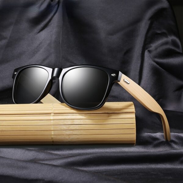 Fashionable Bamboo Wood Sunglasses Men Women Classic Square Vintage Driving Sun Glasses Black Fishing Eyewear UV400 Eyepieces 1